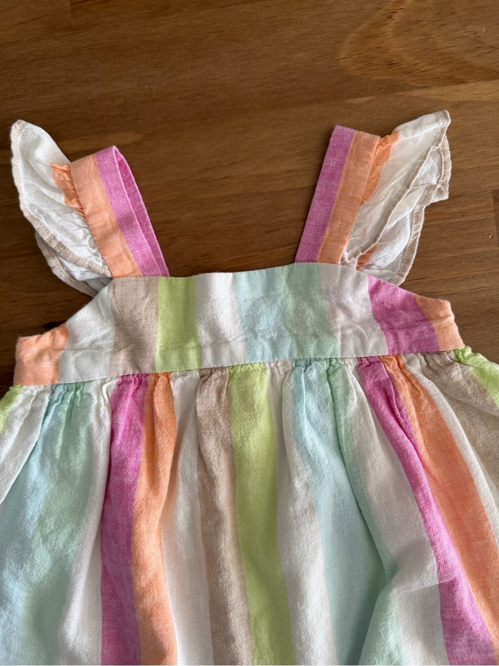 GAP Baby Pastel Striped Sundress in Mint, Pink, Peach Size 12-18M - Picture 6 of 10
